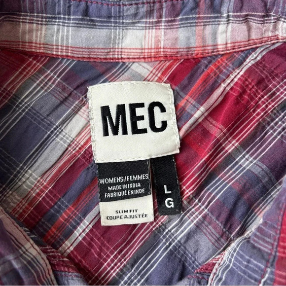 MEC Short  Sleeve Snap Button Plaid Western Shirt - Picture 10 of 15